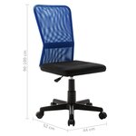 vidaXL Chaise de bureau Noir et bleu 44x52x100 cm Tissu en maille