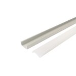 Profilé aluminium 1m pour ruban led avec couvercle blanc opaque - silamp