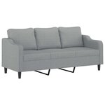 vidaXL Ensemble de canapés 3 Pièces coussins gris clair tissu