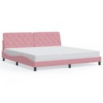 vidaXL Cadre de lit avec LED sans matelas rose 200x200 cm velours