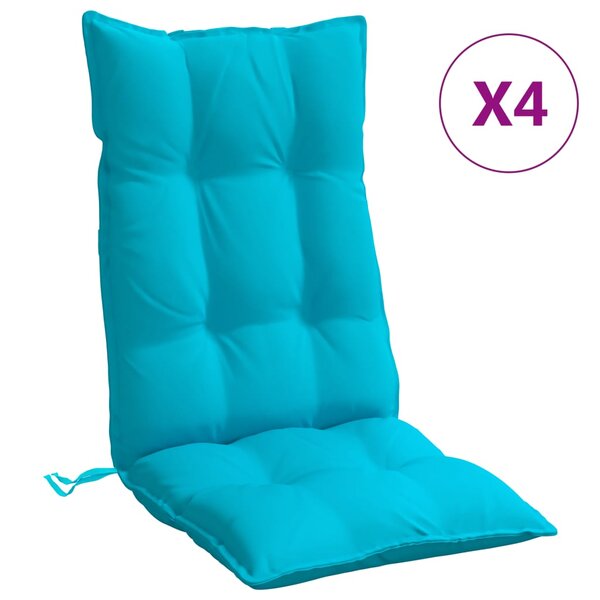 vidaXL Coussins de chaise à dossier haut lot de 4 turquoise