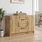 vidaXL Buffet Chêne artisanal 89 x 34 5 x 57 cm Bois d'ingénierie