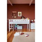 Flexa WHITE Lit mi-hauteur avec echelle droite 90 x 200 cm Barriere de securite classique Blanc