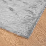 vidaXL Tapis en Peau de Mouton Synthétique Gris 200 x 280 cm Polyester