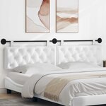 vidaXL Tête de lit suspendue Blanc Tissu