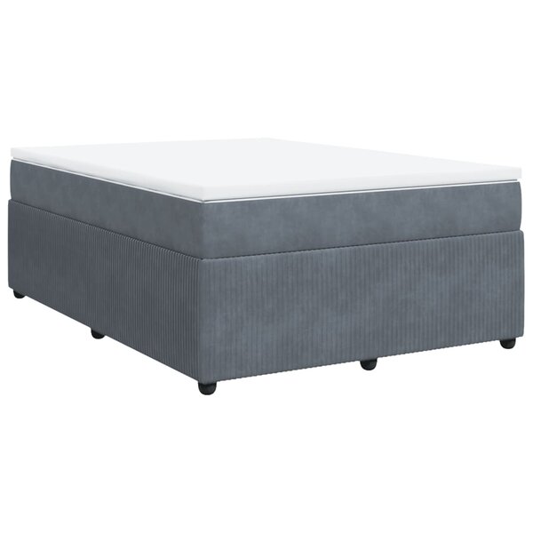 vidaXL Sommier à lattes de lit et matelas Gris foncé 140x190cm Velours