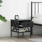 vidaXL Table de chevet avec tiroir Chêne noir 40 x 42 x 45 cm