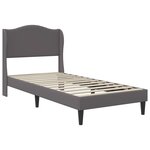 vidaXL Cadre de lit avec tête de lit Gris 90 x 190 cm Simili cuir