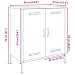 vidaXL Buffet jaune moutarde 68x39x79 cm acier