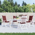 vidaXL Coussins de chaise dossier haut lot de 4 rouge bordeaux mélangé