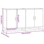 vidaXL Buffet sonoma gris 134x35x76 cm bois d'ingénierie