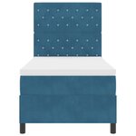 vidaXL Lit à ressorts avec matelas Bleu foncé 100 x 200 cm Velours