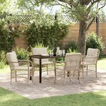 vidaXL Ensemble de salle à manger pour jardin 5 Pièces Beige Poly rotin