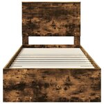 vidaXL Cadre de lit Chêne fumé 90 x 200 cm Bois d'ingénierie
