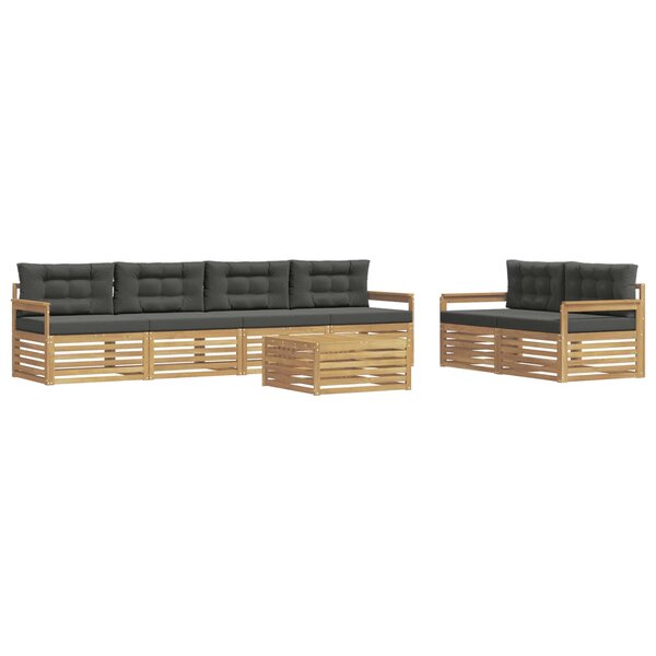 vidaXL Ensemble de canapés d'extérieur 7 pc Blanc et anthracite