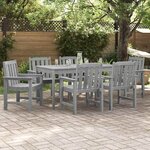 vidaXL Chaises de jardin 6 Pièces Gris clair 65 5 x 55 5 x 88 cm en HDPE