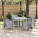 vidaXL Ensemble de salle à manger pour jardin 5 Pièces Gris clair