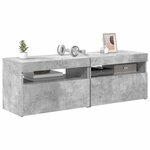 vidaXL Meubles TV avec lumières LED 2 Pièces gris béton 60x35x40 cm