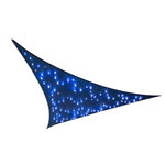 Perel Voile d'ombrage LED intégré Ciel étoilé Triangle 3 6m Bleu foncé
