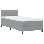 vidaXL Lit boxspring avec matelas Gris clair 90 x 190 cm tissu