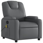 vidaXL Fauteuil de massage inclinable Gris Similicuir