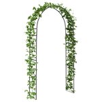 vidaXL Arche de jardin Floral Noir 115 x 37 x 231 cm