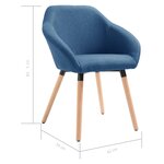 vidaXL Chaises à manger lot de 4 bleu tissu