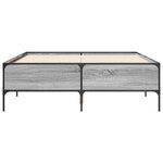 vidaXL Cadre de lit sonoma gris 120x190 cm bois d'ingénierie et métal