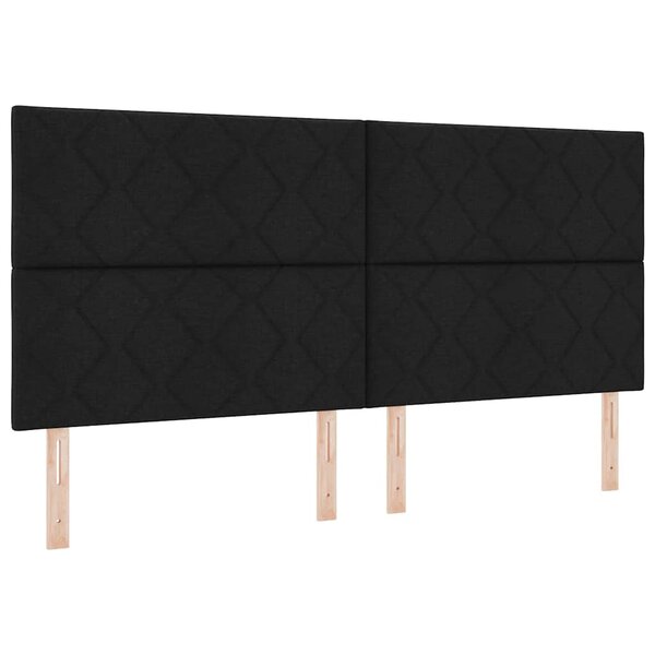 vidaXL Tête de Lit en Tissu Geometric Manuel Noir 200 cm tissu