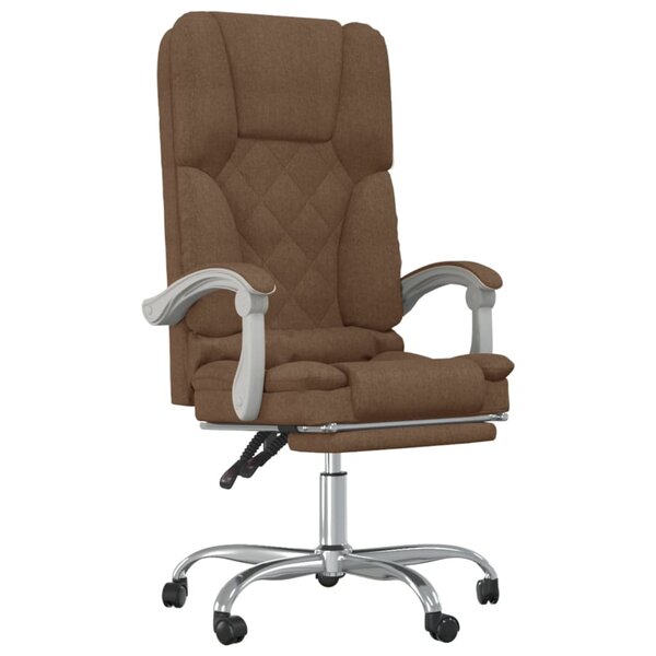vidaXL Fauteuil de massage inclinable de bureau Marron Tissu
