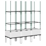 vidaXL Jardinière avec treillis blanc 120x40x142 5 cm PP