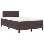 vidaXL Lit boxspring avec matelas Marron foncé 120 x 190 cm tissu