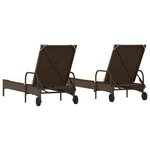 vidaXL Chaises longues avec coussins lot de 2 marron résine tressée