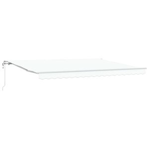 vidaXL Auvent rétractable Blanc 450 × 350 cm Tissu et Aluminium