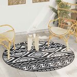 vidaXL Tapis d'extérieur ARAKIL noir Ø200 cm PP