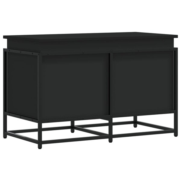 vidaXL Boîte de rangement avec couvercle noir bois d'ingénierie