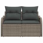 vidaXL Canapé de jardin avec coussin Gris 121 x 62 x 69cm polyrotin