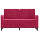 vidaXL Canapé à 2 places Rouge bordeaux 120 cm Velours