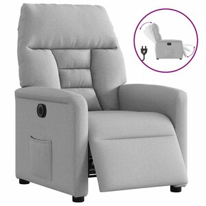 vidaXL Fauteuil inclinable électrique gris nuage tissu