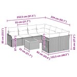 vidaXL Ensemble de Canapés de Jardin 9 Pièces Noir Grand Osier  Bois