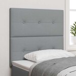Tête de lit capitonnée gris clair 100 cm en tissu