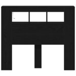 vidaXL Tête de lit LED avec étagère Chêne noir 120 x 18.5 x 103.5 cm