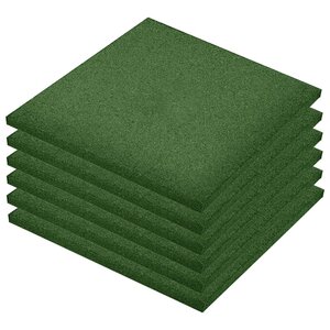 vidaXL Carreaux de protection antichoc 6Pièces Caoutchouc 50x50x3cm Vert