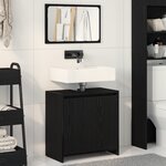 Meuble de Salle de Bain vidaXL avec Miroir Chêne Noir 60x33x61cm en Bois d'ingénierie