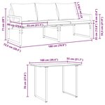 vidaXL Ensemble de canapé de jardin 6 Pièces Noir Acier