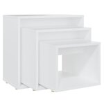 vidaXL Tables gigognes 3 Pièces Blanc Aggloméré