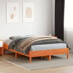 vidaXL Cadre de lit sans matelas cire marron 150x200cm bois pin massif