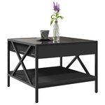 vidaXL Table basse avec LED infini noir 50x50x38 cm