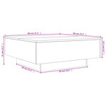 vidaXL Table basse avec lumières LED blanc 80x80x31 cm