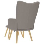 vidaXL Chaise de relaxation avec repose-pied Taupe Tissu